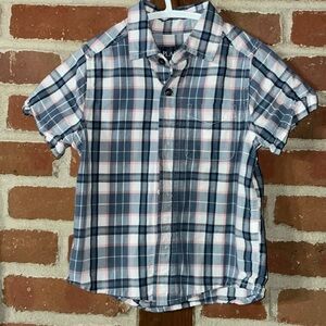Children’s Place plaid shirt, size 4, gray and pink